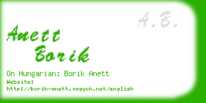 anett borik business card